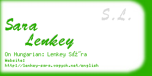 sara lenkey business card